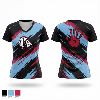 Womens Short Sleeve Vneck Shirt, Owyhee Braves, Wrestling, Teamtime, Team time, sublimation, custom sports apparel, team uniforms, spirit wear, spiritwear, sports uniforms, custom shirts, team store, custom team store, fundraiser sports, apparel fundraiser