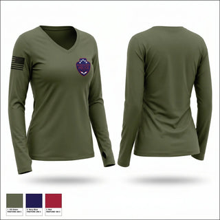 Womens Long Sleeve Vneck Shirt, Prairie du Chien Police Department, Police, Teamtime, Team time, sublimation, custom sports apparel, team uniforms, spirit wear, spiritwear, sports uniforms, custom shirts, team store, custom team store, fundraiser sports, apparel fundraiser