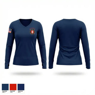 Womens Long Sleeve Vneck Shirt, McGregor Volunteer Fire Department, Fire Department, Teamtime, Team time, sublimation, custom sports apparel, team uniforms, spirit wear, spiritwear, sports uniforms, custom shirts, team store, custom team store, fundraiser sports, apparel fundraiser