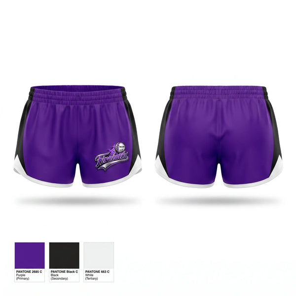 Womens Shorts, Fireballs, Baseball, Teamtime, Team time, sublimation, custom sports apparel, team uniforms, spirit wear, spiritwear, sports uniforms, custom shirts, team store, custom team store, fundraiser sports, apparel fundraiser