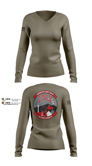 Womens Long Sleeve Vneck Shirt, Flying Rebels, , Teamtime, Team time, sublimation, custom sports apparel, team uniforms, spirit wear, spiritwear, sports uniforms, custom shirts, team store, custom team store, fundraiser sports, apparel fundraiser