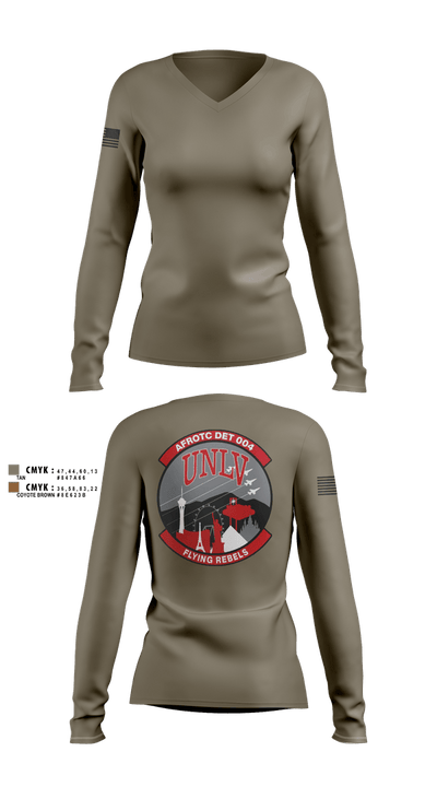 Flying Rebels 5466580 Women's Long Sleeve V-neck Shirt - 1