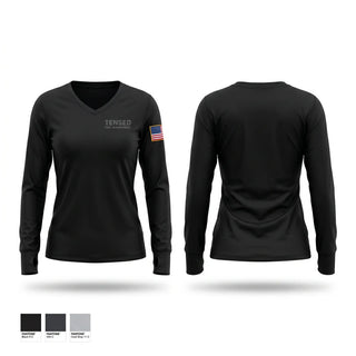Womens Long Sleeve Vneck Shirt, Tensed Fire Department, Fire Department, Teamtime, Team time, sublimation, custom sports apparel, team uniforms, spirit wear, spiritwear, sports uniforms, custom shirts, team store, custom team store, fundraiser sports, apparel fundraiser