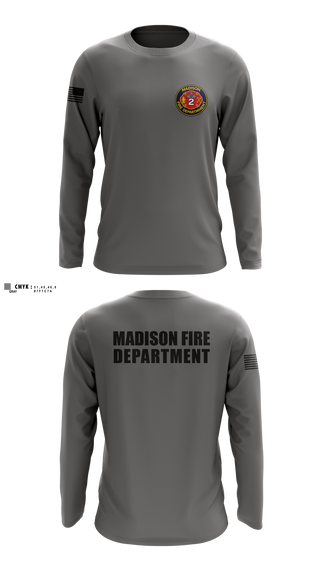 Long Sleeve Performance Shirt, Madison Fire Department, Fire Department, Teamtime, Team time, sublimation, custom sports apparel, team uniforms, spirit wear, spiritwear, sports uniforms, custom shirts, team store, custom team store, fundraiser sports, apparel fundraiser