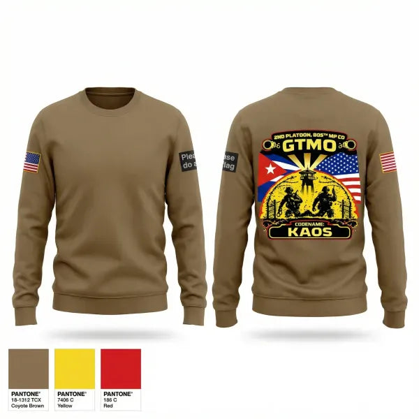 Crew Neck Sweatshirt, 805th MP CO, 2nd Platoon, Army, Teamtime, Team time, sublimation, custom sports apparel, team uniforms, spirit wear, spiritwear, sports uniforms, custom shirts, team store, custom team store, fundraiser sports, apparel fundraiser