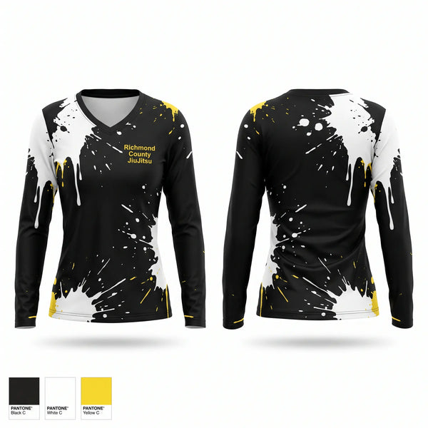 Womens Long Sleeve Vneck Shirt, Richmond County Jiu-Jitsu, , Teamtime, Team time, sublimation, custom sports apparel, team uniforms, spirit wear, spiritwear, sports uniforms, custom shirts, team store, custom team store, fundraiser sports, apparel fundraiser