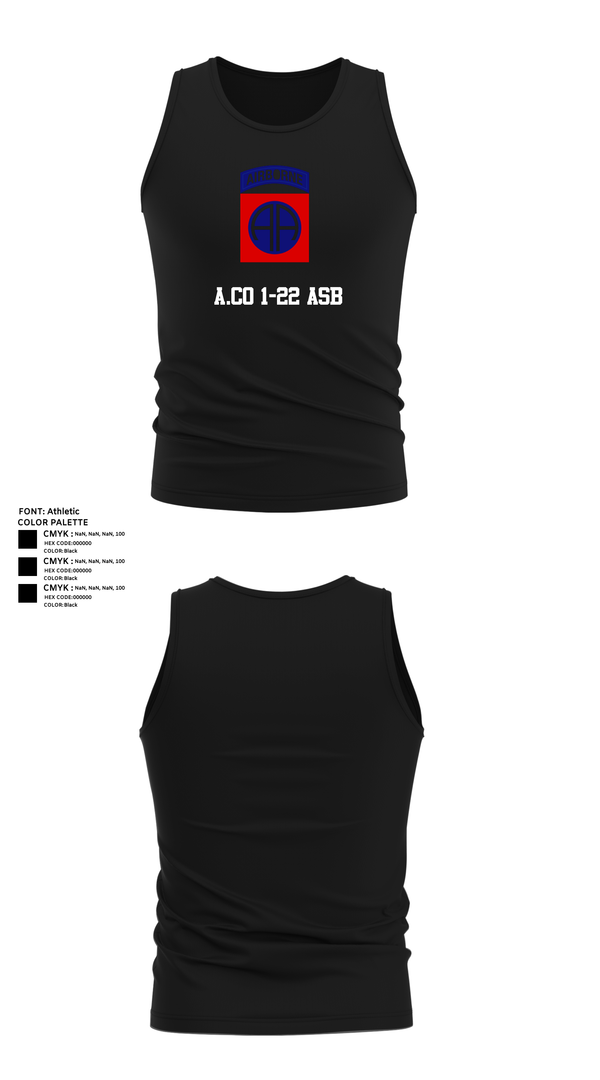 Tank Top, A.Co 1-22 ASB, , Teamtime, Team time, sublimation, custom sports apparel, team uniforms, spirit wear, spiritwear, sports uniforms, custom shirts, team store, custom team store, fundraiser sports, apparel fundraiser
