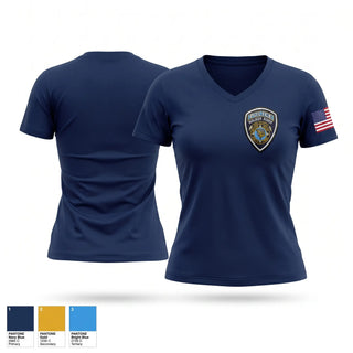 Womens Short Sleeve Vneck Shirt, Walker River police Department, Police, Teamtime, Team time, sublimation, custom sports apparel, team uniforms, spirit wear, spiritwear, sports uniforms, custom shirts, team store, custom team store, fundraiser sports, apparel fundraiser