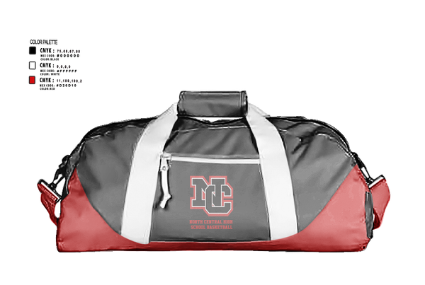 Duffle Bag, North Central High School Basketball, Men's Basketball, Teamtime, Team time, sublimation, custom sports apparel, team uniforms, spirit wear, spiritwear, sports uniforms, custom shirts, team store, custom team store, fundraiser sports, apparel fundraiser