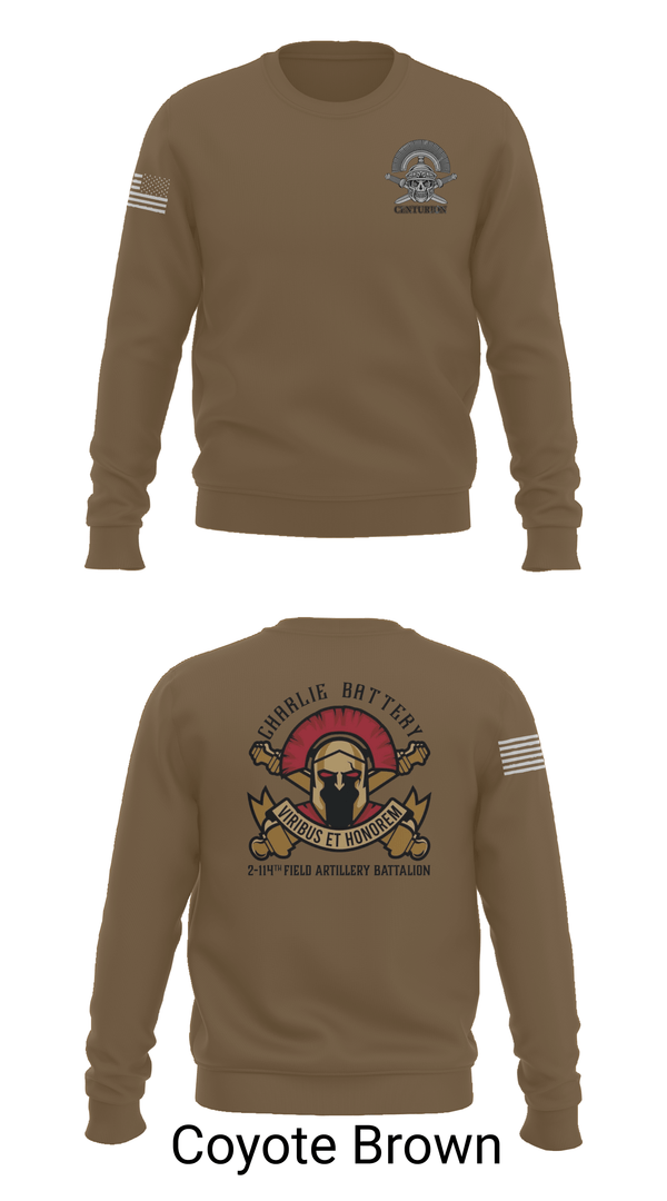Crew Neck Sweatshirt, Charlie BTRY 2-114th FA, , Teamtime, Team time, sublimation, custom sports apparel, team uniforms, spirit wear, spiritwear, sports uniforms, custom shirts, team store, custom team store, fundraiser sports, apparel fundraiser