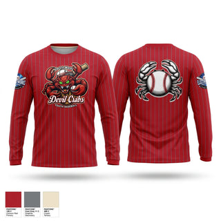 Long Sleeve Performance Shirt, Devil Crabs, Baseball, Teamtime, Team time, sublimation, custom sports apparel, team uniforms, spirit wear, spiritwear, sports uniforms, custom shirts, team store, custom team store, fundraiser sports, apparel fundraiser