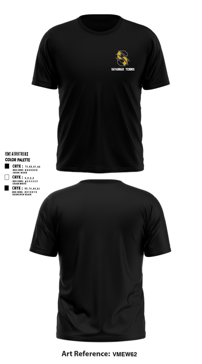 Savannah High School Tennis 14787407 Short Sleeve Performance Shirt - 1