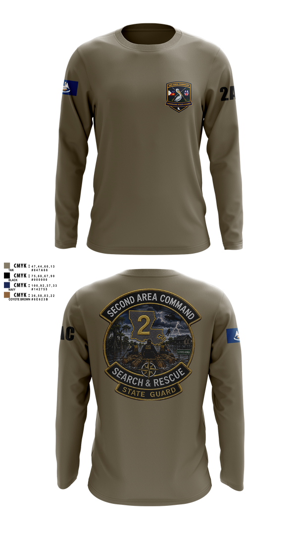 Long Sleeve Performance Shirt, Louisiana State Guard, Army, Teamtime, Team time, sublimation, custom sports apparel, team uniforms, spirit wear, spiritwear, sports uniforms, custom shirts, team store, custom team store, fundraiser sports, apparel fundraiser