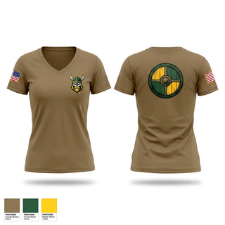 Womens Short Sleeve Vneck Shirt, 977 MP CO, Army, Teamtime, Team time, sublimation, custom sports apparel, team uniforms, spirit wear, spiritwear, sports uniforms, custom shirts, team store, custom team store, fundraiser sports, apparel fundraiser