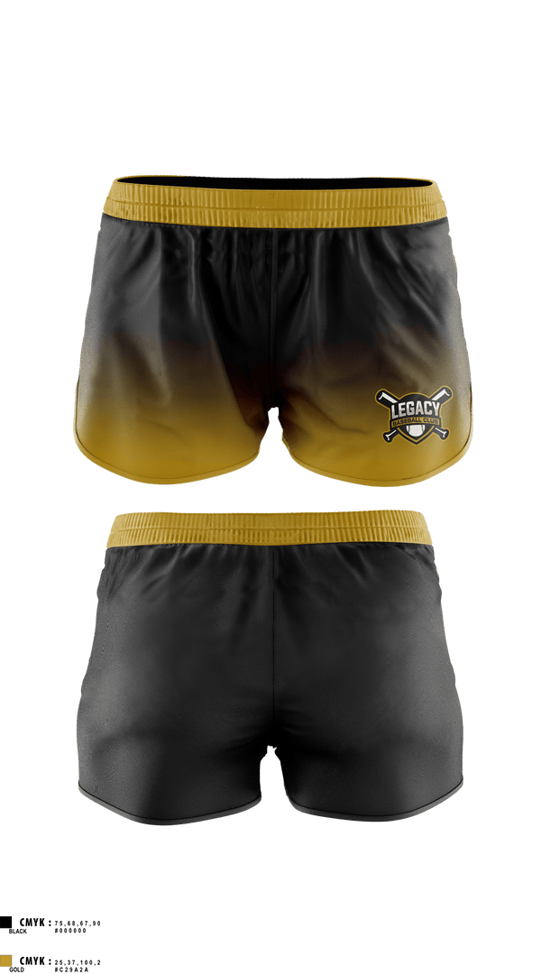 Womens Shorts, Legacy Baseball Club, Baseball, Teamtime, Team time, sublimation, custom sports apparel, team uniforms, spirit wear, spiritwear, sports uniforms, custom shirts, team store, custom team store, fundraiser sports, apparel fundraiser