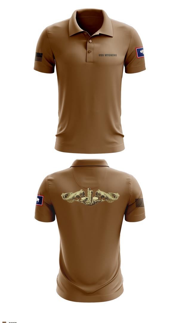Short Sleeve Performance Polo, USS WYOMING, Navy, Teamtime, Team time, sublimation, custom sports apparel, team uniforms, spirit wear, spiritwear, sports uniforms, custom shirts, team store, custom team store, fundraiser sports, apparel fundraiser