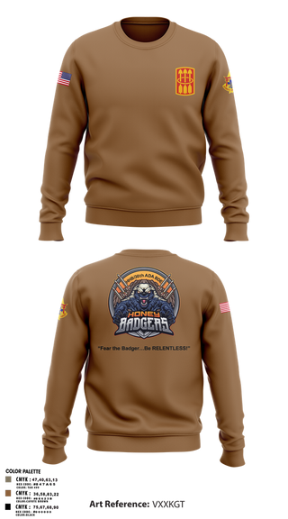 Crew Neck Sweatshirt, Honey Badgers / 30X, Army, Teamtime, Team time, sublimation, custom sports apparel, team uniforms, spirit wear, spiritwear, sports uniforms, custom shirts, team store, custom team store, fundraiser sports, apparel fundraiser