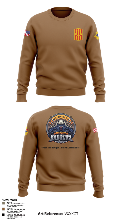 Crew Neck Sweatshirt, Honey Badgers / 30X, Army, Teamtime, Team time, sublimation, custom sports apparel, team uniforms, spirit wear, spiritwear, sports uniforms, custom shirts, team store, custom team store, fundraiser sports, apparel fundraiser
