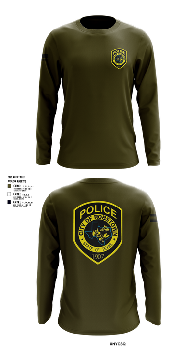 Robstown police department 66460807 Long Sleeve Performance Shirt 2