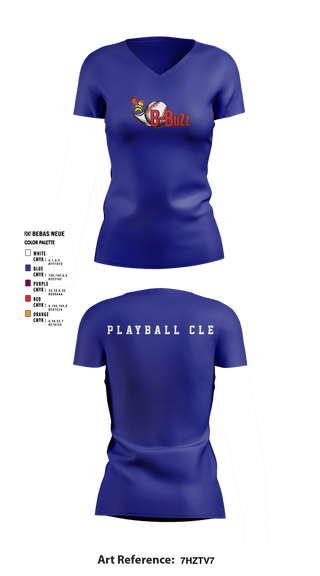Womens Short Sleeve Vneck Shirt, B Buzz Baseball League, Baseball, Teamtime, Team time, sublimation, custom sports apparel, team uniforms, spirit wear, spiritwear, sports uniforms, custom shirts, team store, custom team store, fundraiser sports, apparel fundraiser