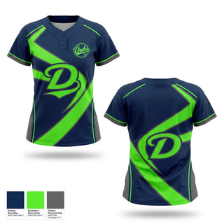 Two Button Softball Jersey, Texas Dubs, Softball, Teamtime, Team time, sublimation, custom sports apparel, team uniforms, spirit wear, spiritwear, sports uniforms, custom shirts, team store, custom team store, fundraiser sports, apparel fundraiser