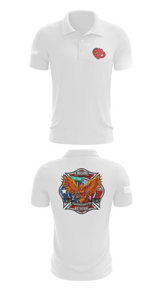 Short Sleeve Performance Polo, Cy Creek Fire 24, Fire Department, Teamtime, Team time, sublimation, custom sports apparel, team uniforms, spirit wear, spiritwear, sports uniforms, custom shirts, team store, custom team store, fundraiser sports, apparel fundraiser