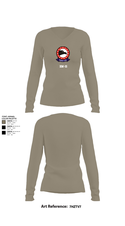 HM-15 15148080 Women's Long Sleeve V-neck Shirt - 59