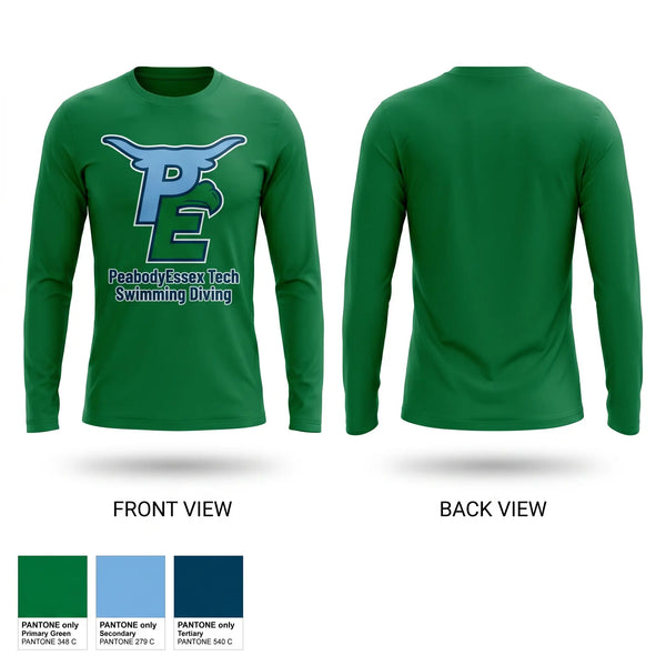 Long Sleeve Performance Shirt, Peabody Veterans Memorial High School Swimming, Swimming, Teamtime, Team time, sublimation, custom sports apparel, team uniforms, spirit wear, spiritwear, sports uniforms, custom shirts, team store, custom team store, fundraiser sports, apparel fundraiser