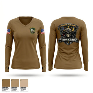 Womens Long Sleeve Vneck Shirt, 276th Military Police Company, Army, Teamtime, Team time, sublimation, custom sports apparel, team uniforms, spirit wear, spiritwear, sports uniforms, custom shirts, team store, custom team store, fundraiser sports, apparel fundraiser