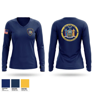 Womens Long Sleeve Vneck Shirt, NYS Courts, Police, Teamtime, Team time, sublimation, custom sports apparel, team uniforms, spirit wear, spiritwear, sports uniforms, custom shirts, team store, custom team store, fundraiser sports, apparel fundraiser