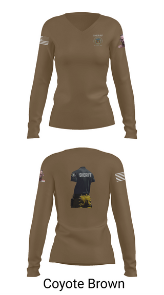 Womens Long Sleeve Vneck Shirt, Sheriff Transportation, , Teamtime, Team time, sublimation, custom sports apparel, team uniforms, spirit wear, spiritwear, sports uniforms, custom shirts, team store, custom team store, fundraiser sports, apparel fundraiser
