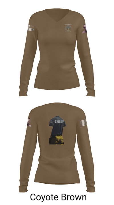 Sheriff Transportation 46102117 Women's Long Sleeve V-neck Shirt - 16
