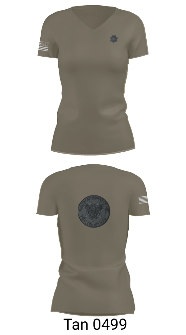 Womens Short Sleeve Vneck Shirt, Pinal County Adult Probation Fugitive Apprehension Unit, Police, Teamtime, Team time, sublimation, custom sports apparel, team uniforms, spirit wear, spiritwear, sports uniforms, custom shirts, team store, custom team store, fundraiser sports, apparel fundraiser