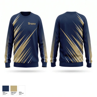 Crew Neck Sweatshirt, Braves, Softball, Teamtime, Team time, sublimation, custom sports apparel, team uniforms, spirit wear, spiritwear, sports uniforms, custom shirts, team store, custom team store, fundraiser sports, apparel fundraiser