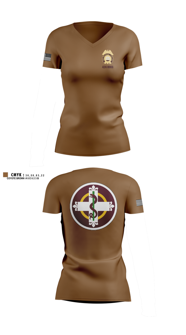 Womens Short Sleeve Vneck Shirt, 424th MMB, Army, Teamtime, Team time, sublimation, custom sports apparel, team uniforms, spirit wear, spiritwear, sports uniforms, custom shirts, team store, custom team store, fundraiser sports, apparel fundraiser