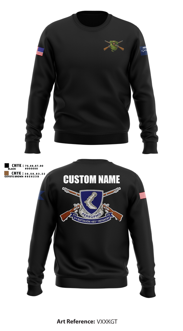 Crew Neck Sweatshirt, 3/485th IN BN VIPERS, Army, Teamtime, Team time, sublimation, custom sports apparel, team uniforms, spirit wear, spiritwear, sports uniforms, custom shirts, team store, custom team store, fundraiser sports, apparel fundraiser