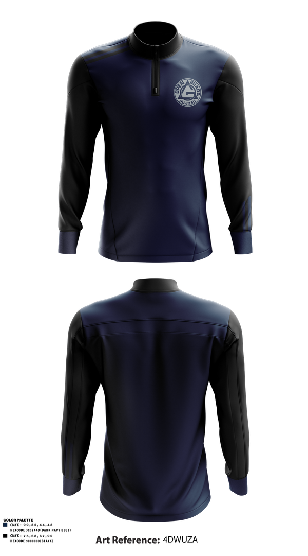 Quarter Zip Jacket, Open Guard BJJ, Wrestling, Teamtime, Team time, sublimation, custom sports apparel, team uniforms, spirit wear, spiritwear, sports uniforms, custom shirts, team store, custom team store, fundraiser sports, apparel fundraiser
