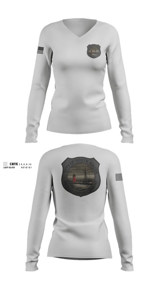 Womens Long Sleeve Vneck Shirt, South Haven Beach Enforcement, Police, Teamtime, Team time, sublimation, custom sports apparel, team uniforms, spirit wear, spiritwear, sports uniforms, custom shirts, team store, custom team store, fundraiser sports, apparel fundraiser