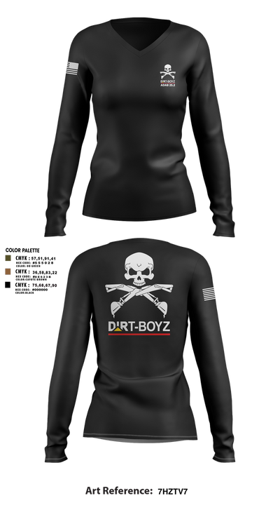DirtBoyz 22513756 Women's Long Sleeve V-neck Shirt - 3