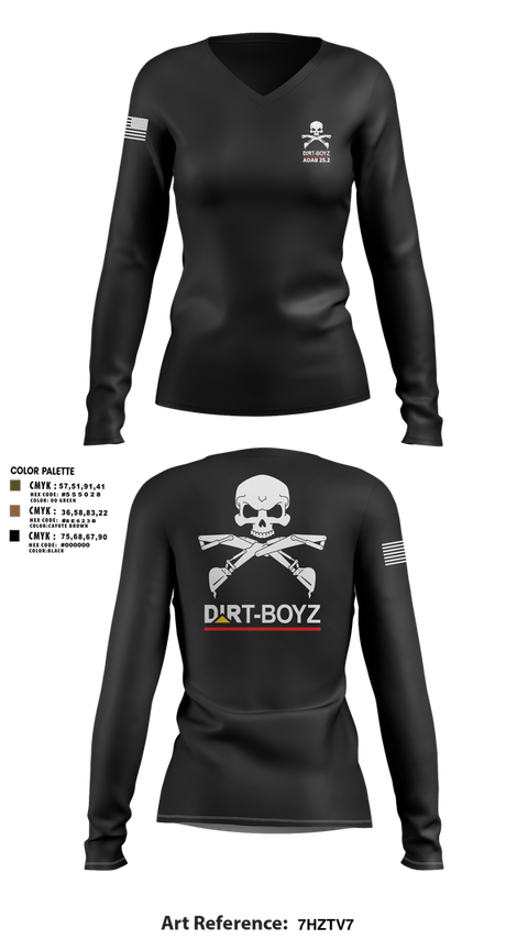Womens Long Sleeve Vneck Shirt, DirtBoyz, Air Force, Teamtime, Team time, sublimation, custom sports apparel, team uniforms, spirit wear, spiritwear, sports uniforms, custom shirts, team store, custom team store, fundraiser sports, apparel fundraiser