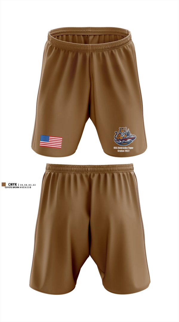 Athletic Shorts With Pockets, USS NEB GOLD TIGER CRUISE 27, Navy, Teamtime, Team time, sublimation, custom sports apparel, team uniforms, spirit wear, spiritwear, sports uniforms, custom shirts, team store, custom team store, fundraiser sports, apparel fundraiser