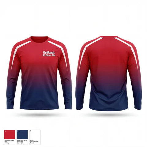 Long Sleeve Performance Shirt, Redlands All Stars 14u, Softball, Teamtime, Team time, sublimation, custom sports apparel, team uniforms, spirit wear, spiritwear, sports uniforms, custom shirts, team store, custom team store, fundraiser sports, apparel fundraiser