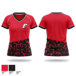 Womens Short Sleeve Vneck Shirt, Cap City Force - Gray, Softball, Teamtime, Team time, sublimation, custom sports apparel, team uniforms, spirit wear, spiritwear, sports uniforms, custom shirts, team store, custom team store, fundraiser sports, apparel fundraiser