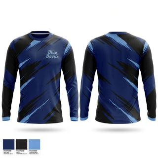 Long Sleeve Performance Shirt, Blue Devils, Baseball, Teamtime, Team time, sublimation, custom sports apparel, team uniforms, spirit wear, spiritwear, sports uniforms, custom shirts, team store, custom team store, fundraiser sports, apparel fundraiser