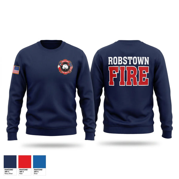Crew Neck Sweatshirt, Robstown Fire Department, Fire Department, Teamtime, Team time, sublimation, custom sports apparel, team uniforms, spirit wear, spiritwear, sports uniforms, custom shirts, team store, custom team store, fundraiser sports, apparel fundraiser