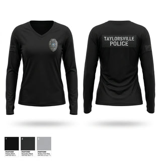 Womens Long Sleeve Vneck Shirt, TAYLORSVILLE POLICE, Police, Teamtime, Team time, sublimation, custom sports apparel, team uniforms, spirit wear, spiritwear, sports uniforms, custom shirts, team store, custom team store, fundraiser sports, apparel fundraiser