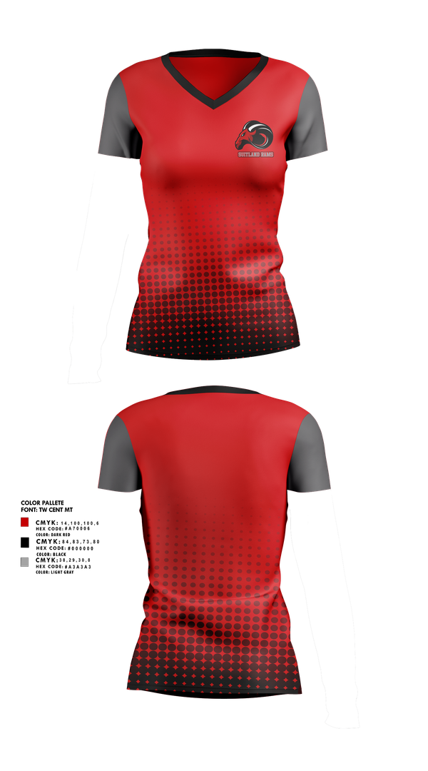 Womens Short Sleeve Vneck Shirt, Suitland Rams, , Teamtime, Team time, sublimation, custom sports apparel, team uniforms, spirit wear, spiritwear, sports uniforms, custom shirts, team store, custom team store, fundraiser sports, apparel fundraiser