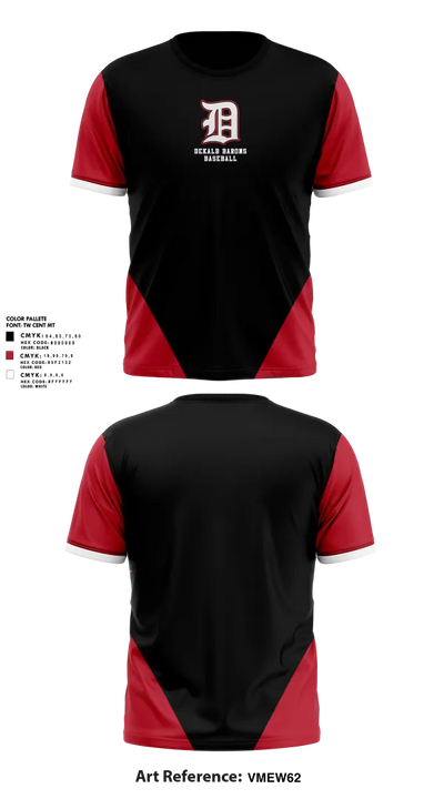 DeKalb Barons Baseball 24379984 Short Sleeve Performance Shirt - 3