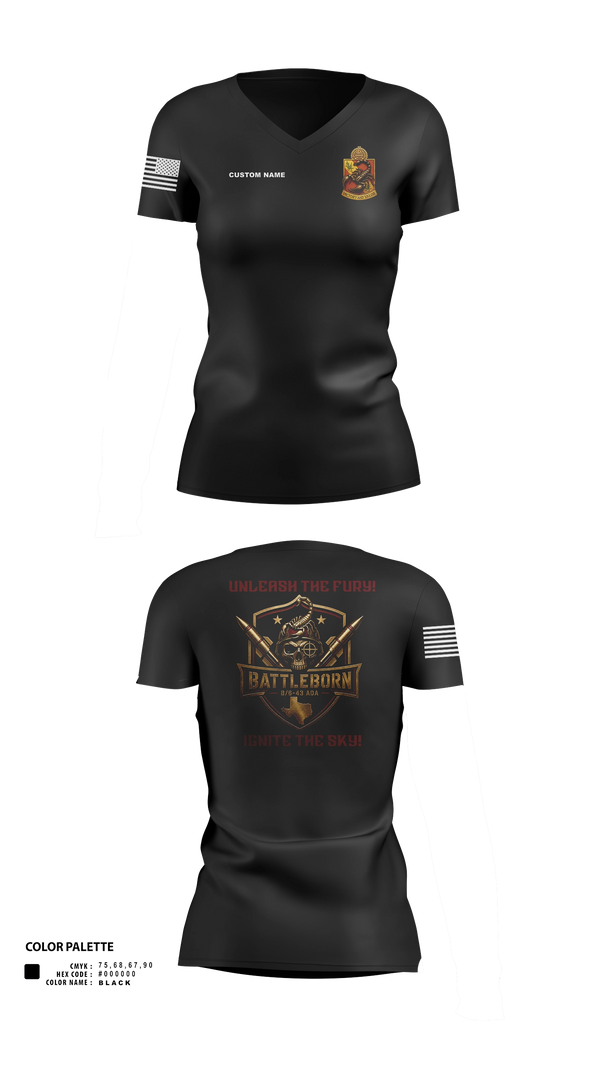 Womens Short Sleeve Vneck Shirt, Battleborn, Army, Teamtime, Team time, sublimation, custom sports apparel, team uniforms, spirit wear, spiritwear, sports uniforms, custom shirts, team store, custom team store, fundraiser sports, apparel fundraiser