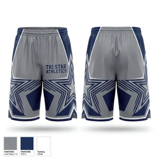 Mens Reversible Basketball Shorts, Tri Star Athletics, Men's Basketball, Teamtime, Team time, sublimation, custom sports apparel, team uniforms, spirit wear, spiritwear, sports uniforms, custom shirts, team store, custom team store, fundraiser sports, apparel fundraiser